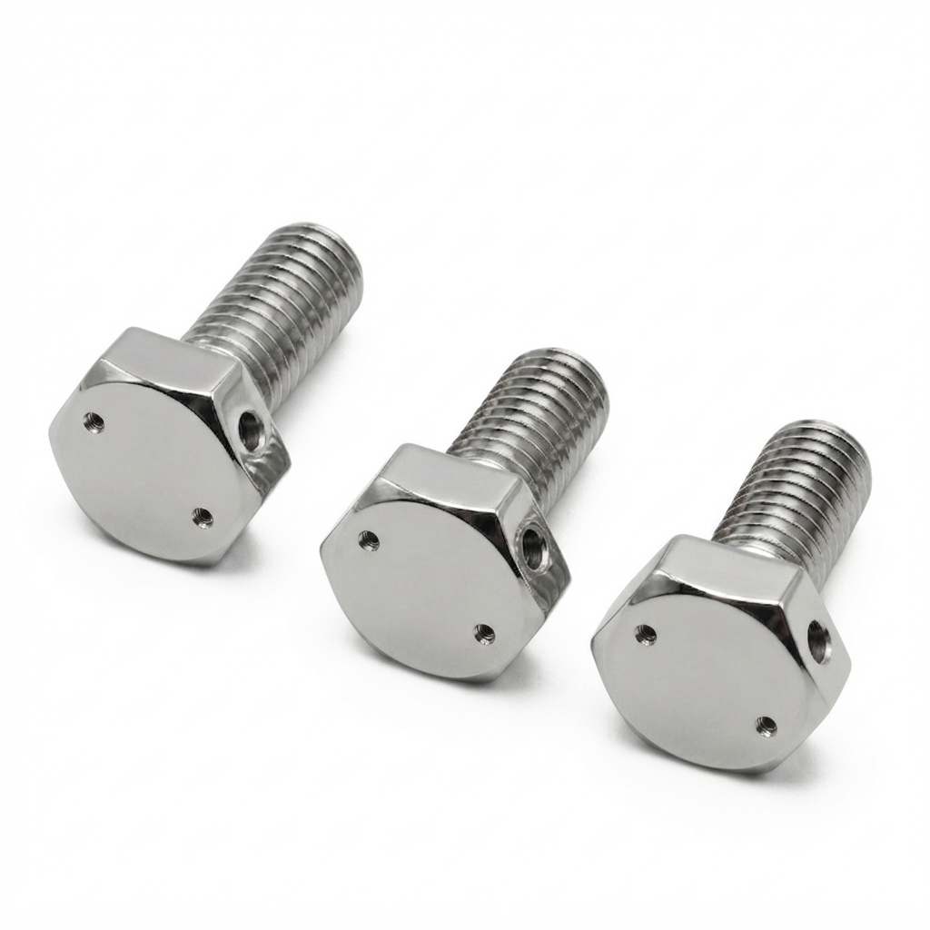 Custom CNC Machined Drilled Hex Head Bolts for Aerospace Applications 2