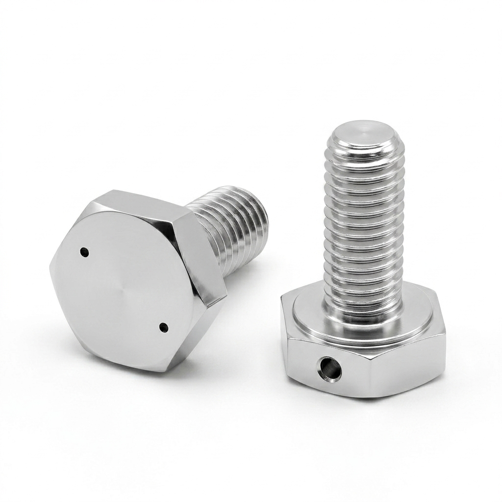 Custom CNC Machined Drilled Hex Head Bolts for Aerospace Applications 1