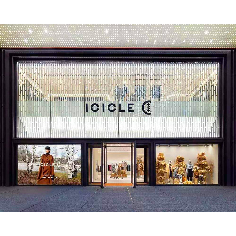 Pantalla LED transparente para tienda de ropa Panel de pared de pantalla LED transparente gigante de 1000*1000mm 12