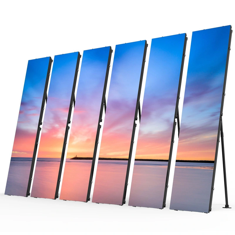 Le mur vidéo polychrome affiche l'affichage à LED debout de plancher d'affiche de supermarché d'intense luminosité 1