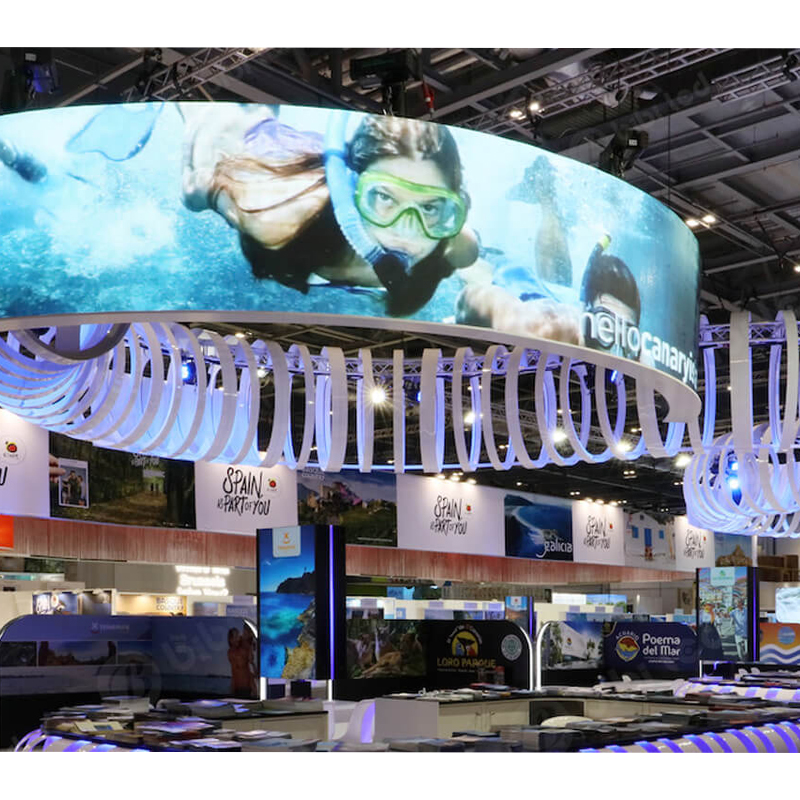 Pantalla de esfera LED de curva personalizada creativa HD Soft P1.8 P2 P2.5 6
