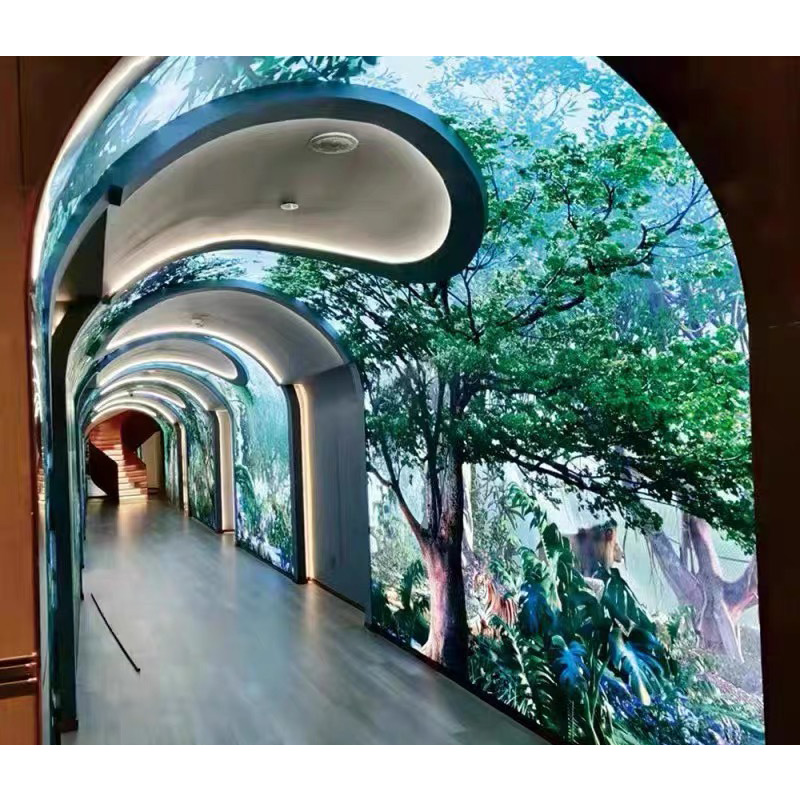 P1.8 Pantalla de publicidad interior Pantalla LED Columna cilíndrica flexible curva 5