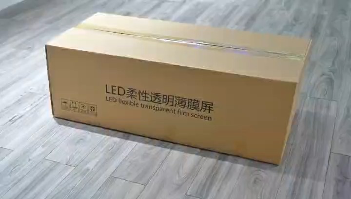 풀 컬러 투명한 유연한 필름 LED 스크린 보석 상점 유리 디스플레이 1