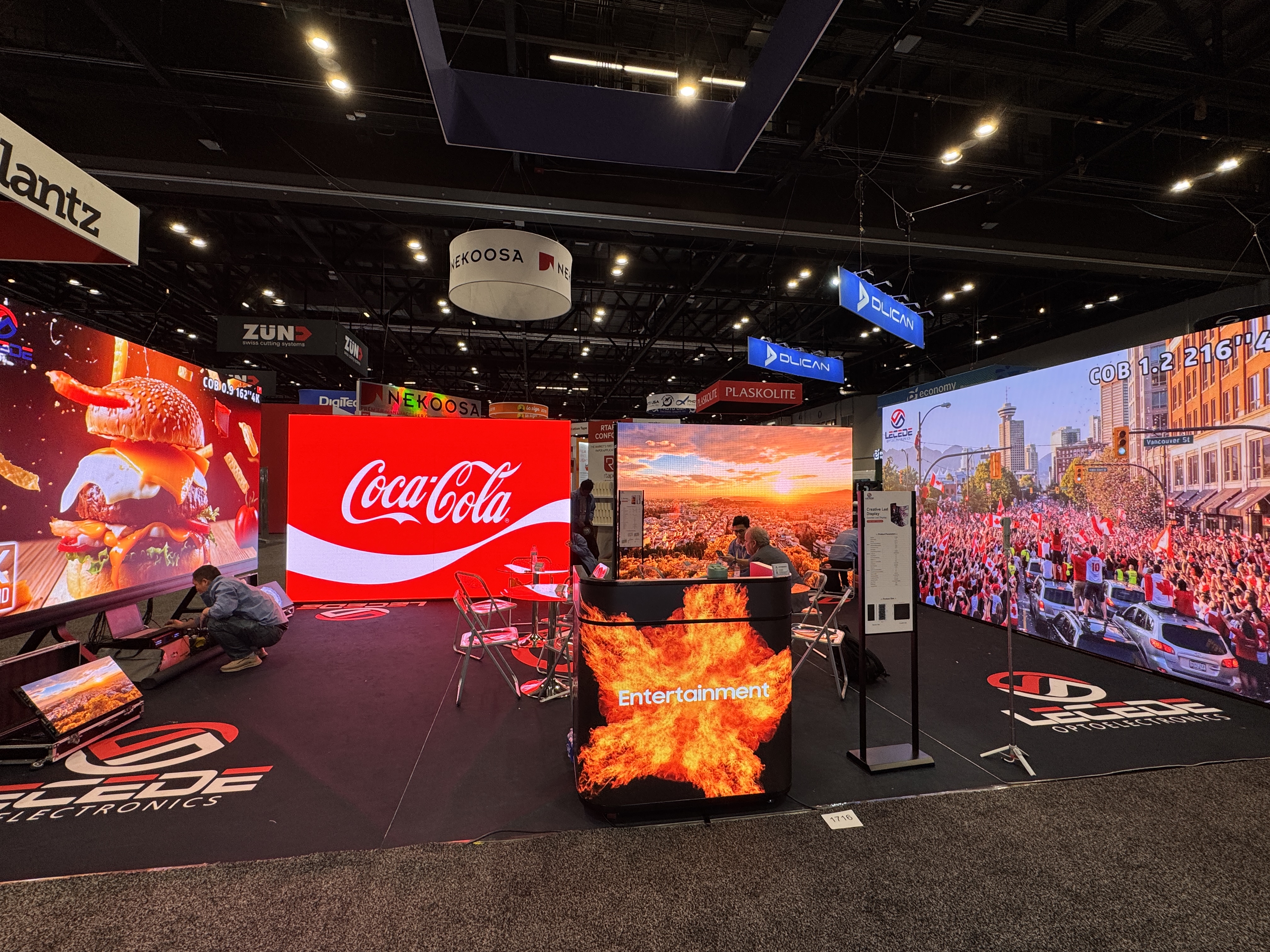 Panneau publicitaire intérieur haute définition Lecede, cabine DJ LED, table, comptoir d'accueil, écran LED, bureau LED 2