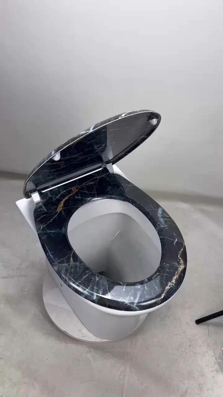 Deska sedesowa Fanmitrk Duroplast 01-04 Soft Close, czarno-marmurowa 1