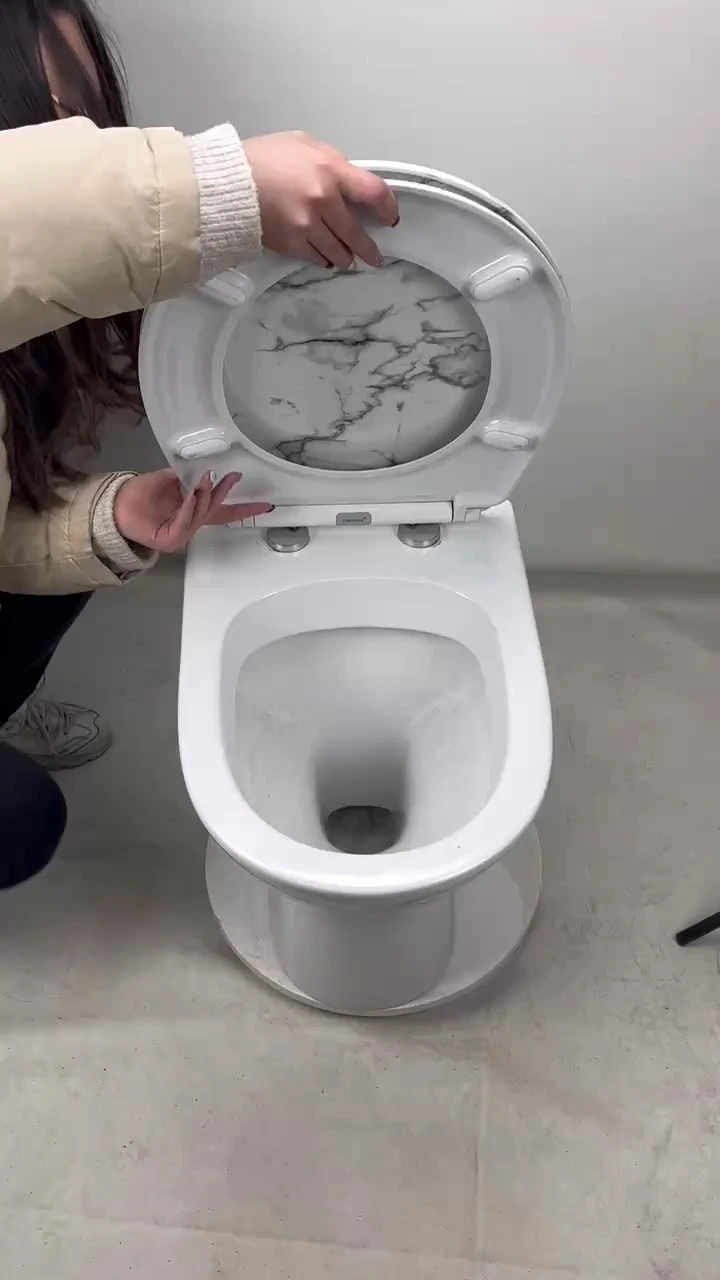 Fanmitrk Duroplast Toilettensitz 819-03 Soft Close weiß-marmor 1