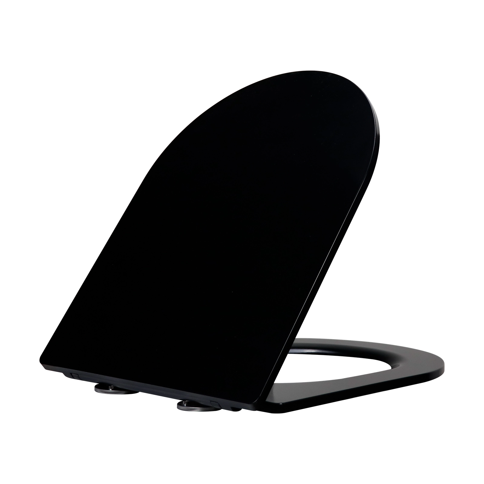 Fanmitrk U-förmiger Toilettensitz aus Duroplast, schwarz, leicht zu reinigen 1