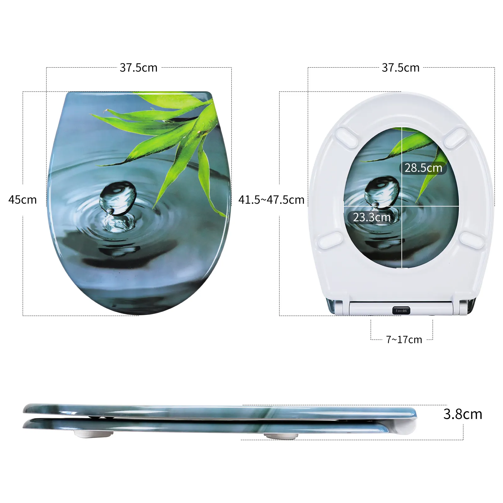 Shell Pattern Toilet Seat - - Fanmitrk 8