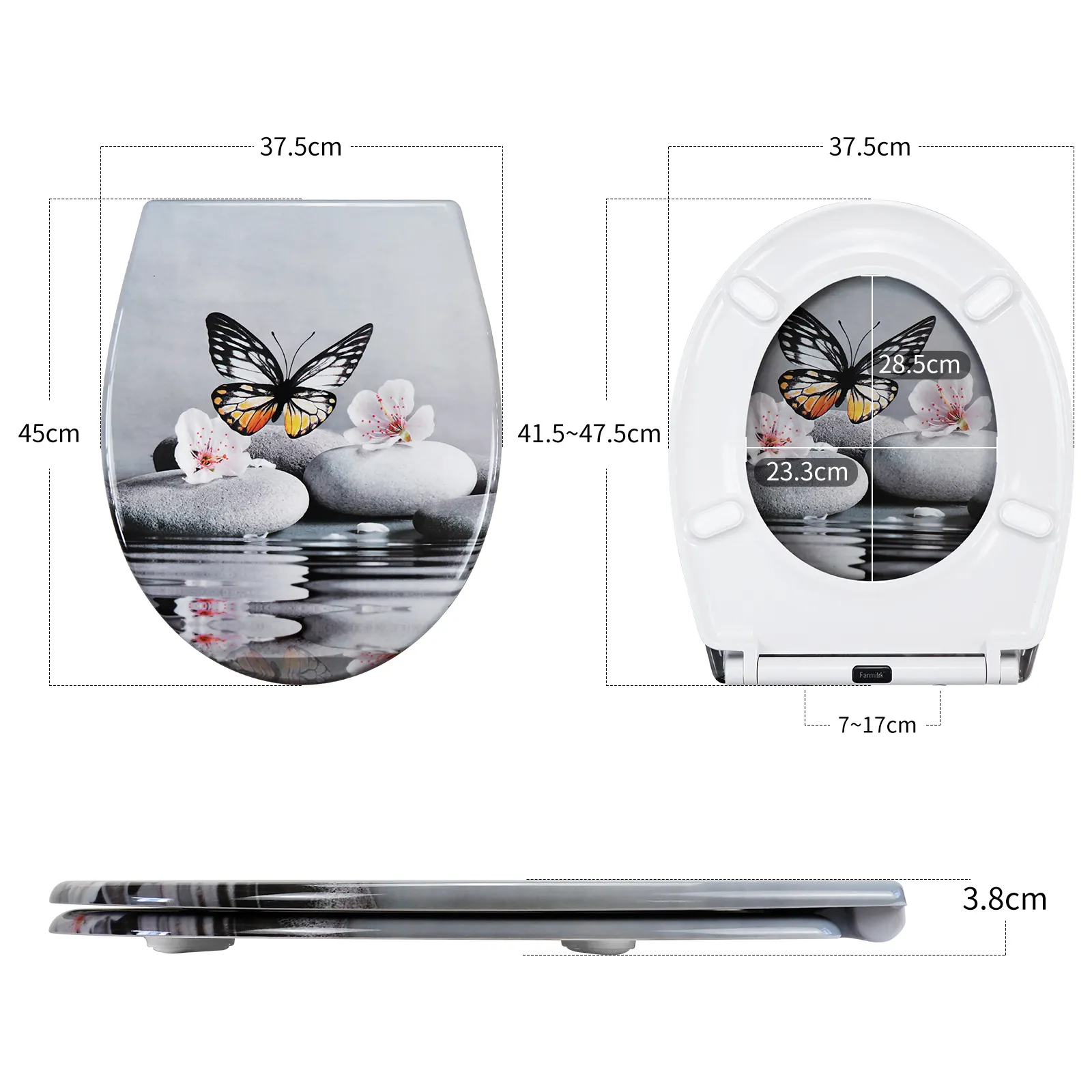 Duroplast White Toilet Seat - - Fanmitrk 8