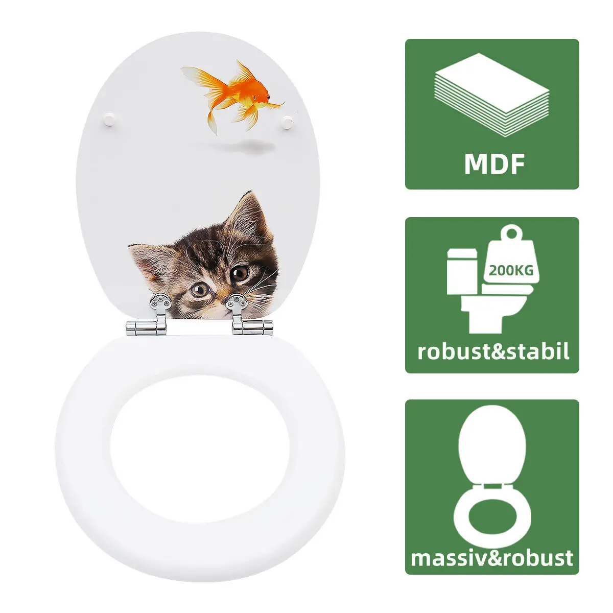 White Mdf Toilet Seat - - Fanmitrk-1 3