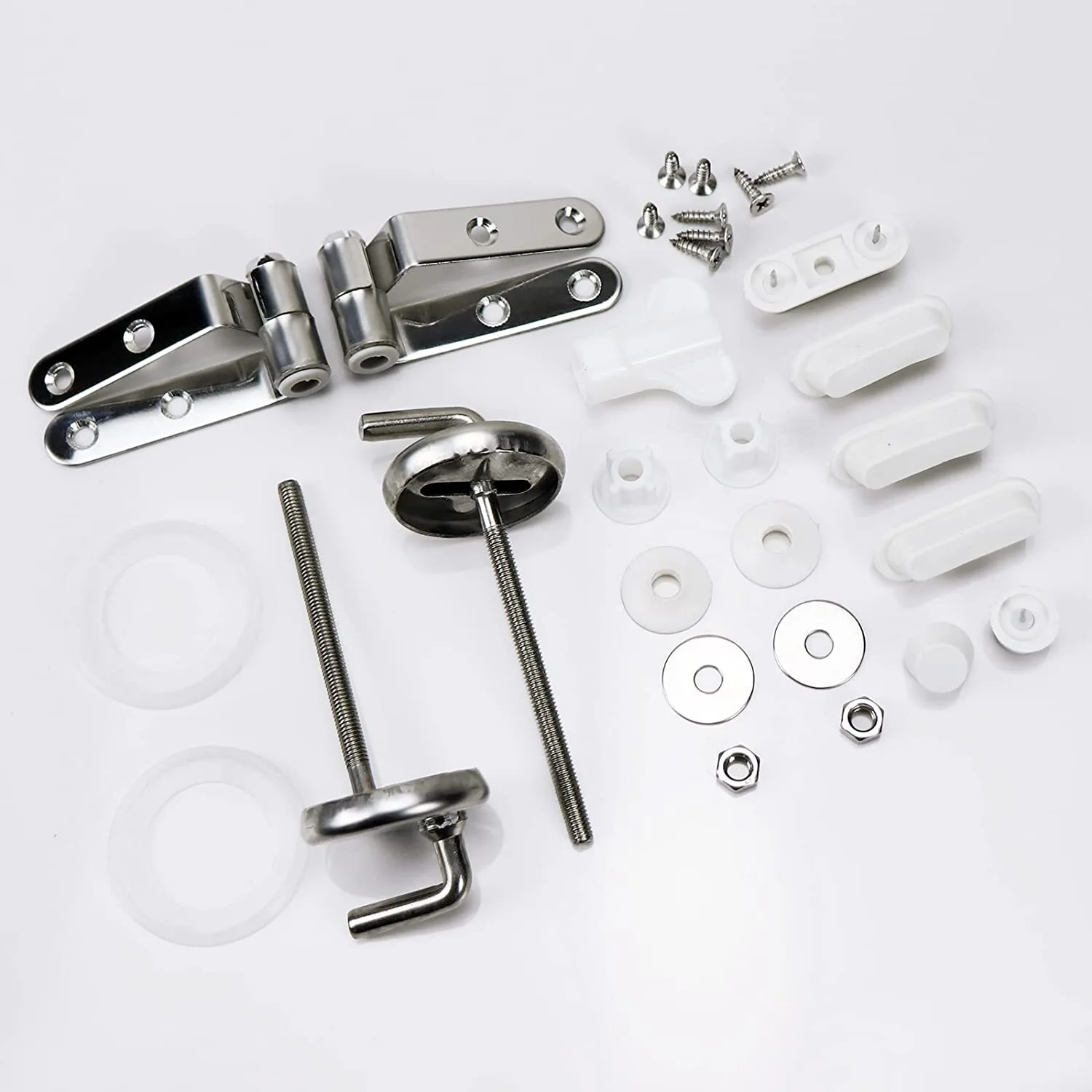 Fanmitrk Metal Toilet Seat Hinge BXG02-Stainless Steel 1