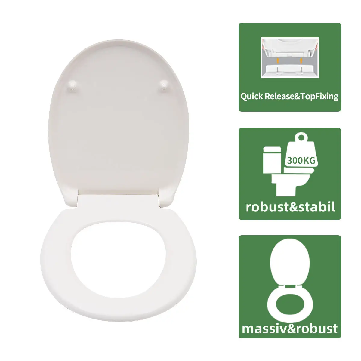 U Shaped Toilet Seat with Lid - - Fanmitrk 5