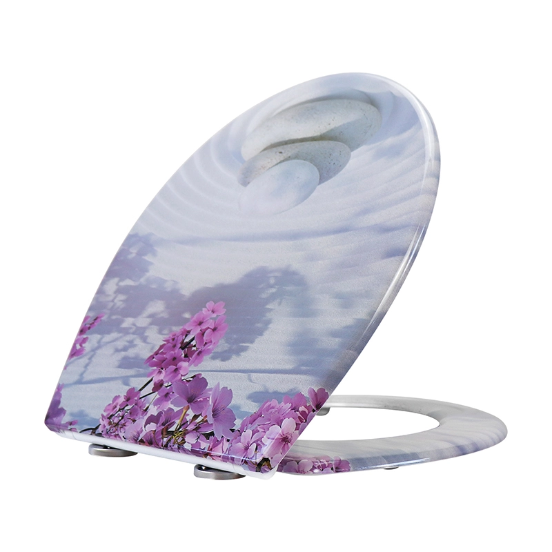 Fanmitrk Asiento de inodoro Duroplast 819-51 Cierre suave flor rosa 1