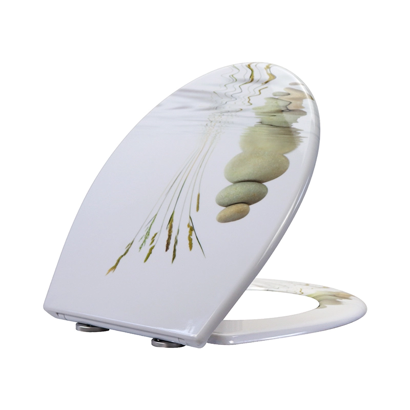 Fanmitrk Duroplast Toilet Seat 819-52 Soft Close plant patterned 1