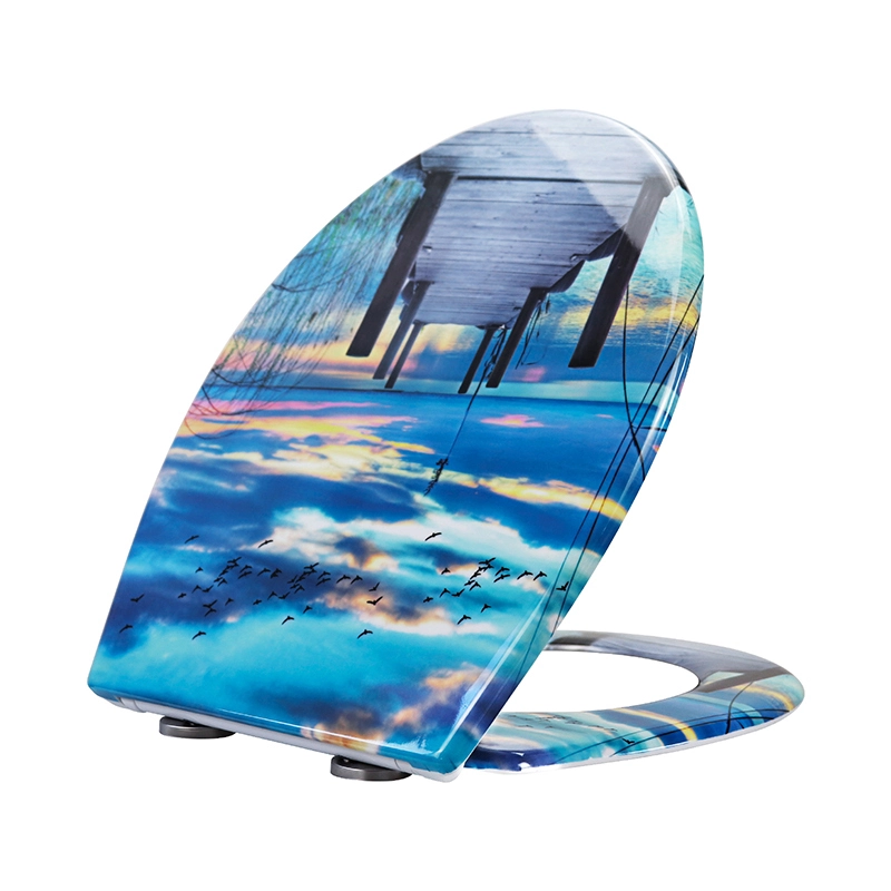 Fanmitrk Asiento de inodoro Duroplast 819-57 Cierre suave - Liberación rápida azul 1