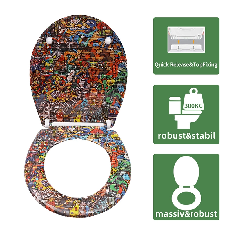 Fanmitrk Asiento de inodoro Duroplast 819-04 Cierre suave - Liberación rápida 1