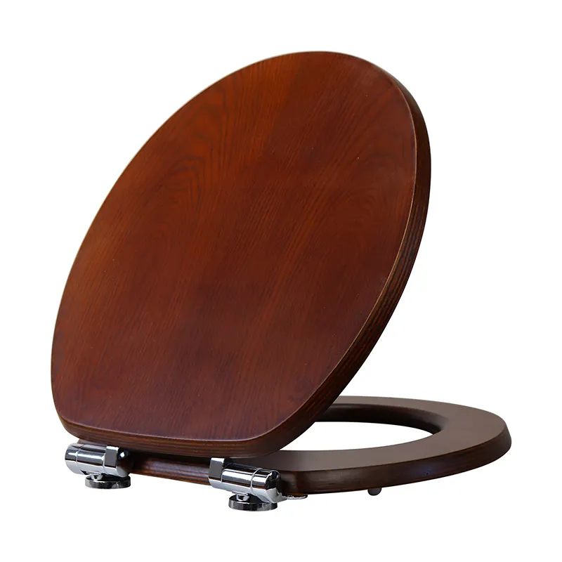 Solid Wood Toilet Seat Brass Hinges by Fanmitrk 2