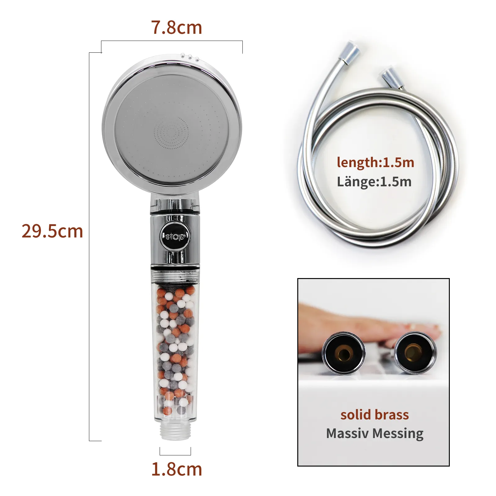Filtered Shower Head with Beads by Fanmitrk 5