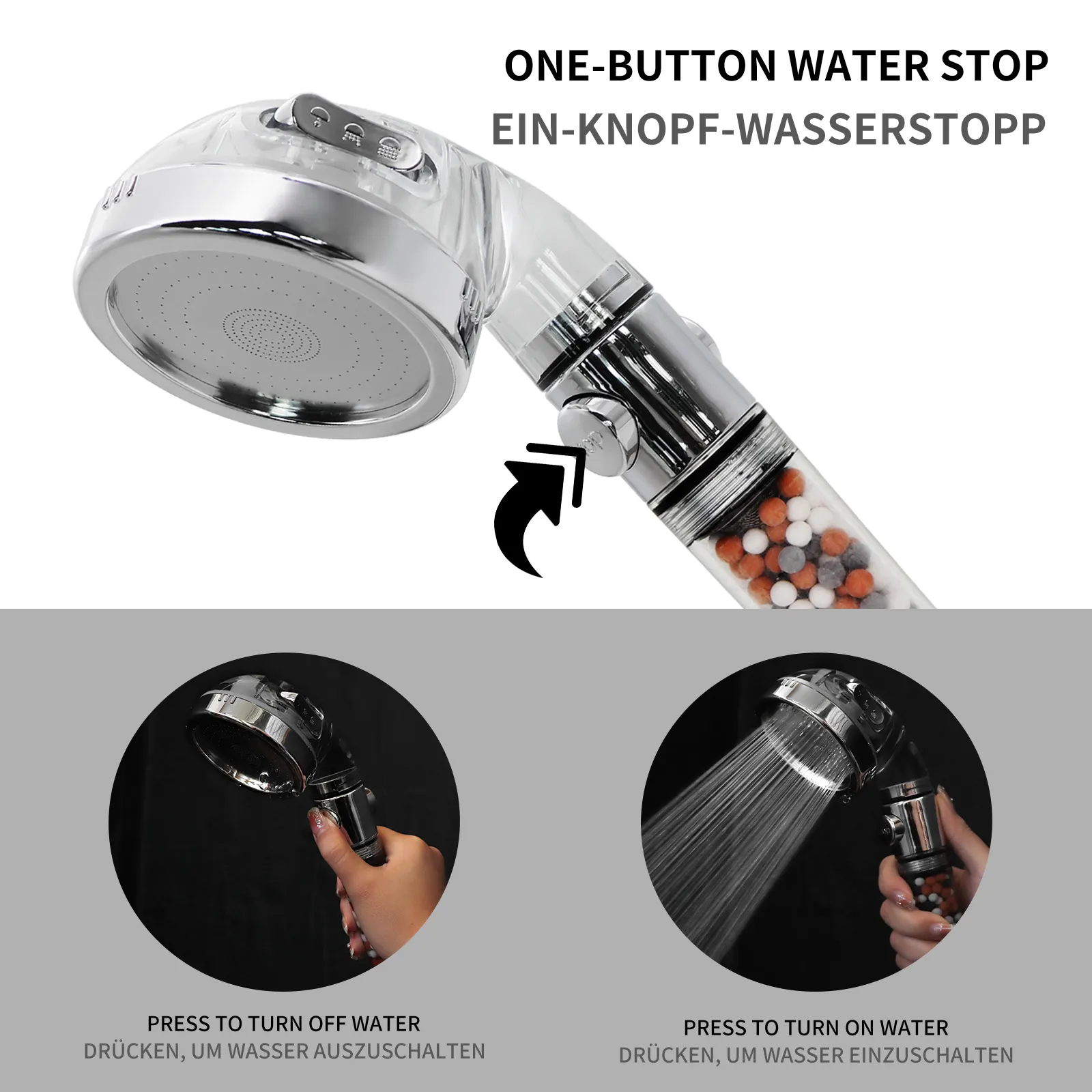 Filtered Shower Head with Beads by Fanmitrk 8