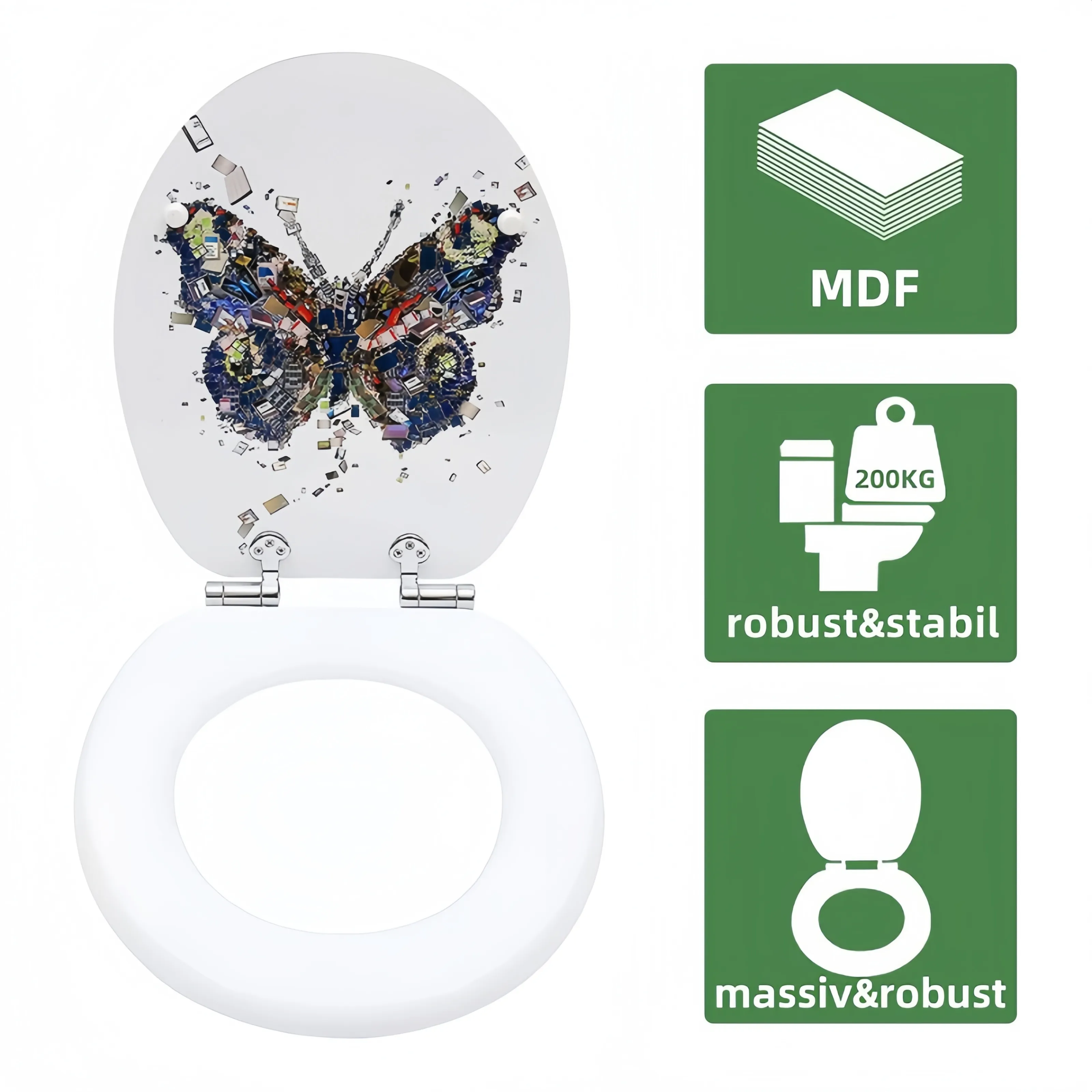 Weißer MDF weicher enger Toilettensitz - - Fanmitrk-1 3