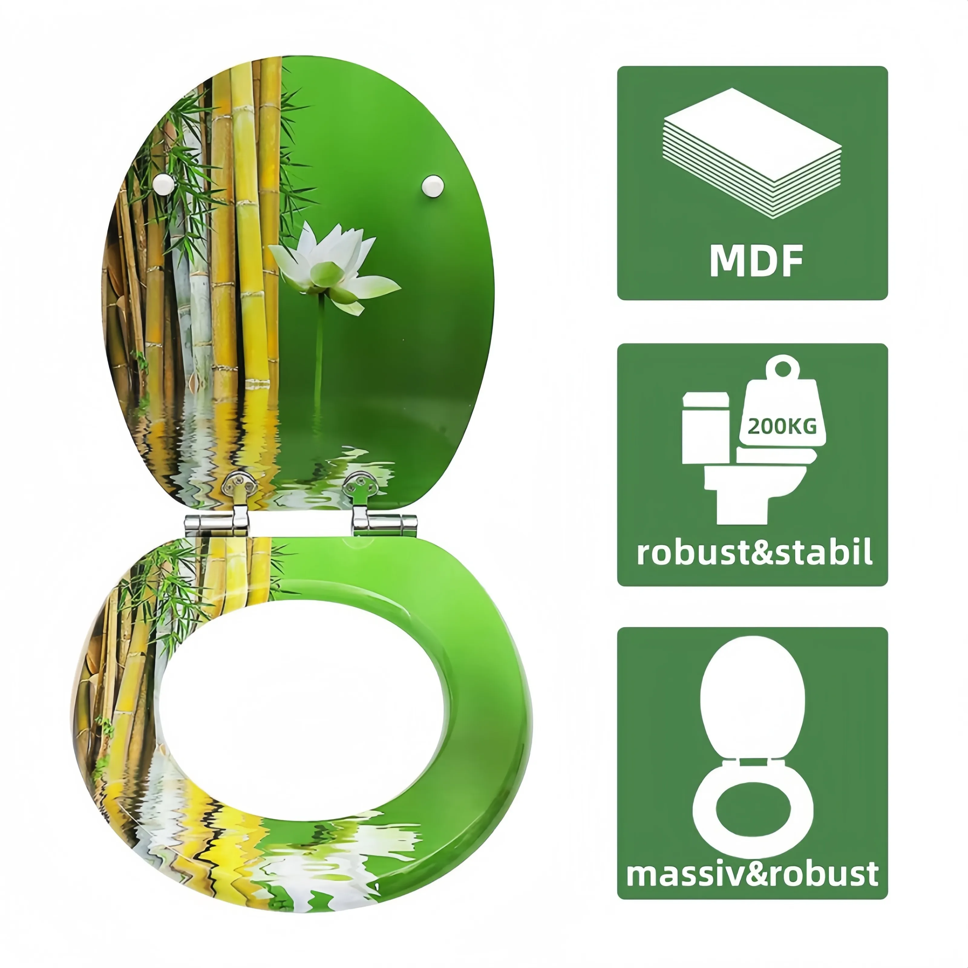 Weißer MDF -Toilettensitz von Fanmitrk 4