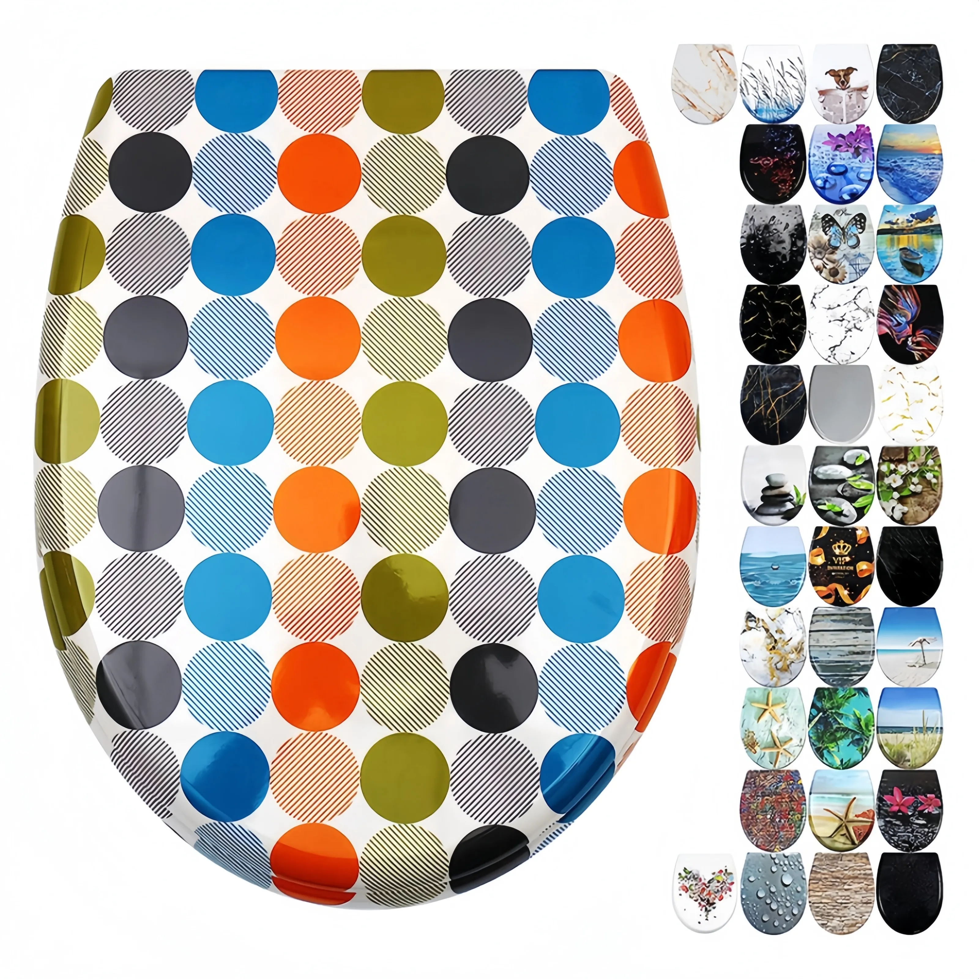 Patterned Toilet Seat - - Fanmitrk-2 3