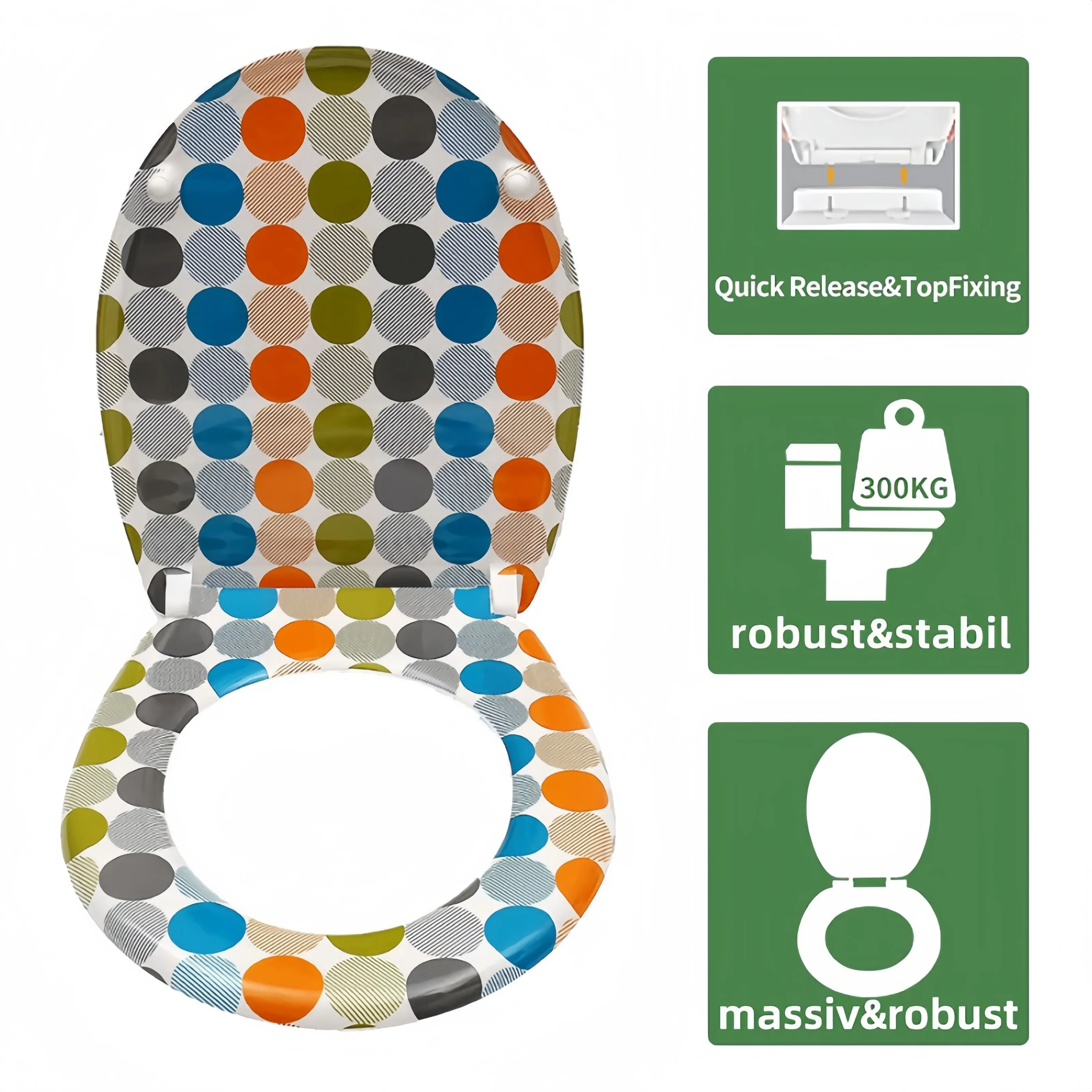 Patterned Toilet Seat - - Fanmitrk-2 4
