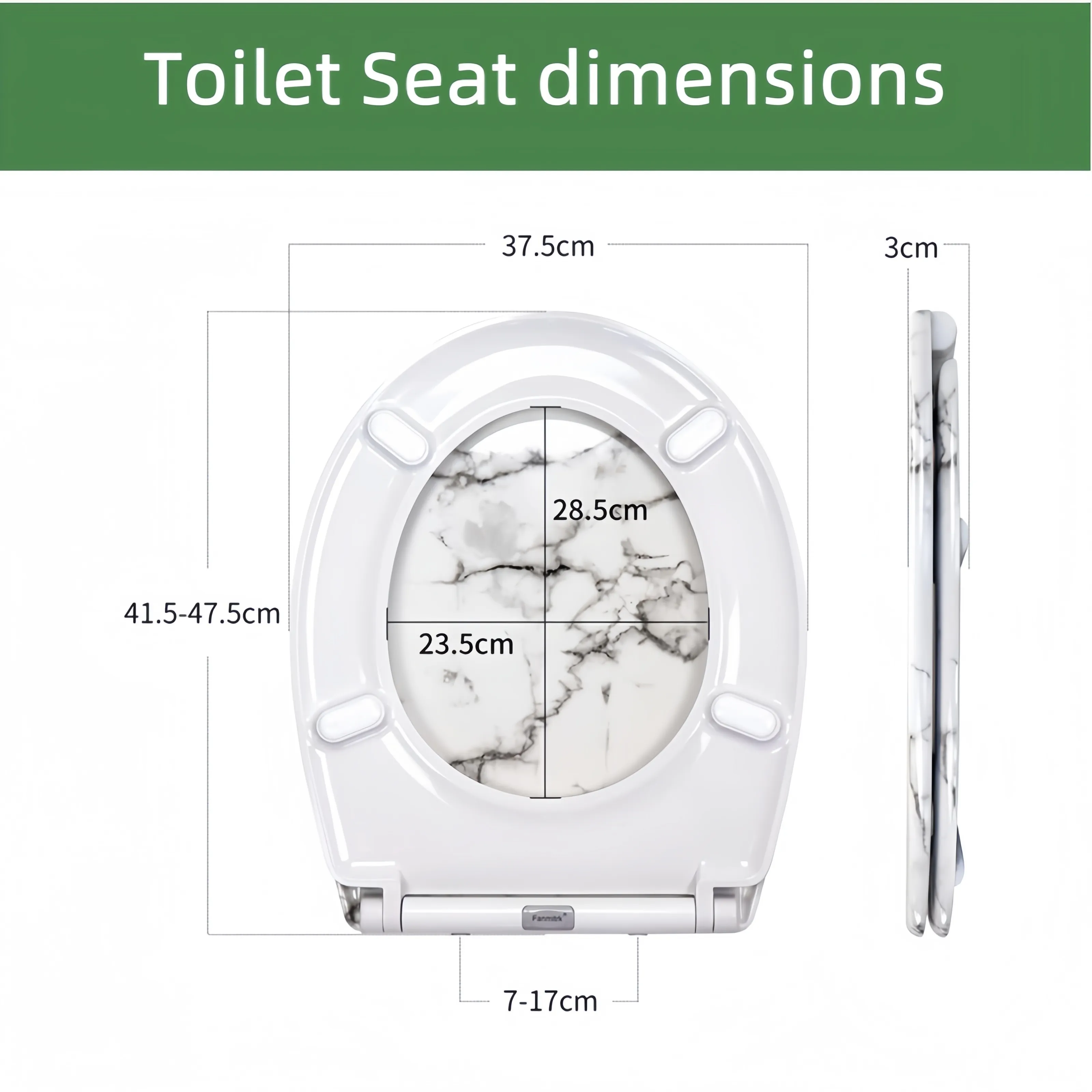 Patterned Soft Close Toilet Seat - - Fanmitrk 7