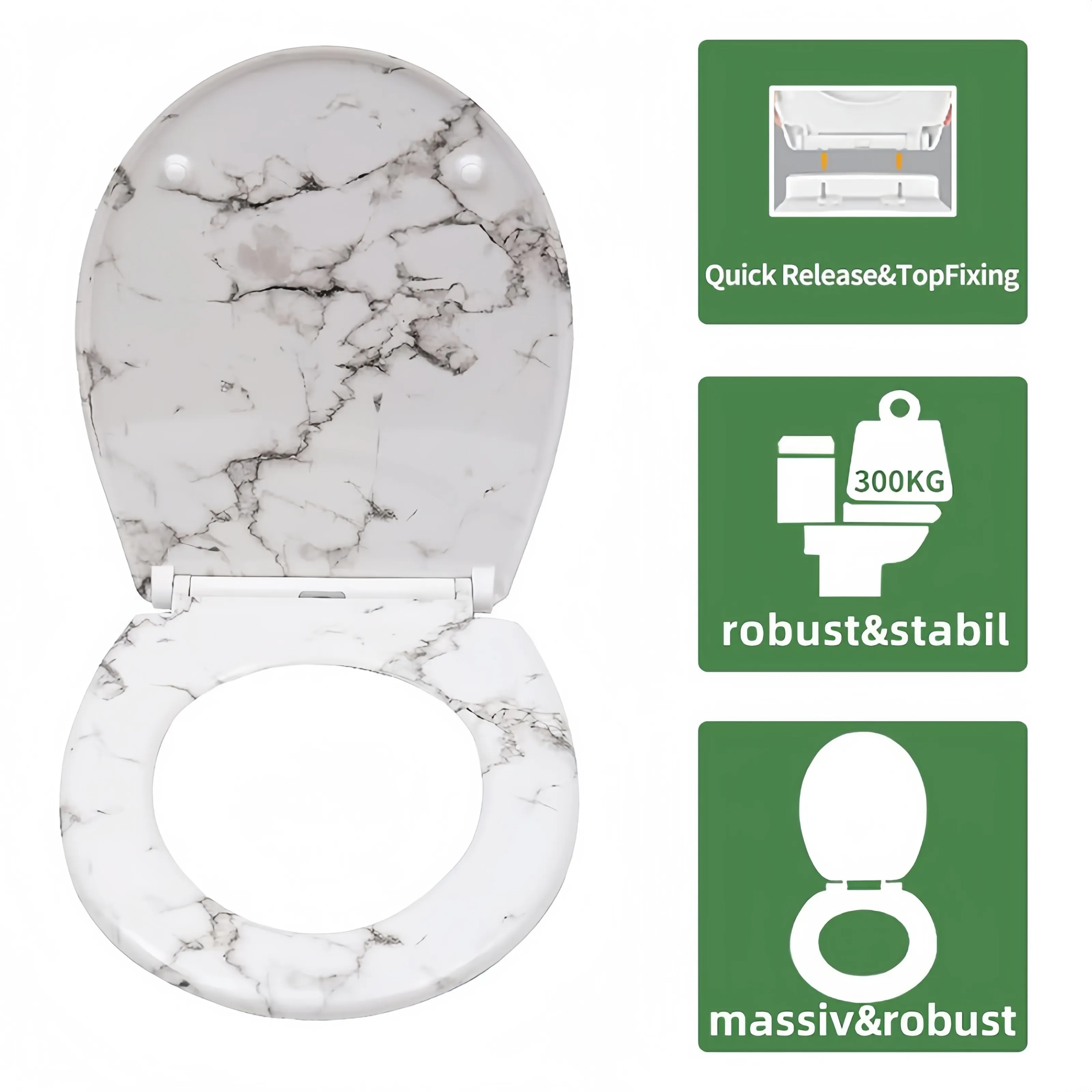Patterned Soft Close Toilet Seat - - Fanmitrk 4