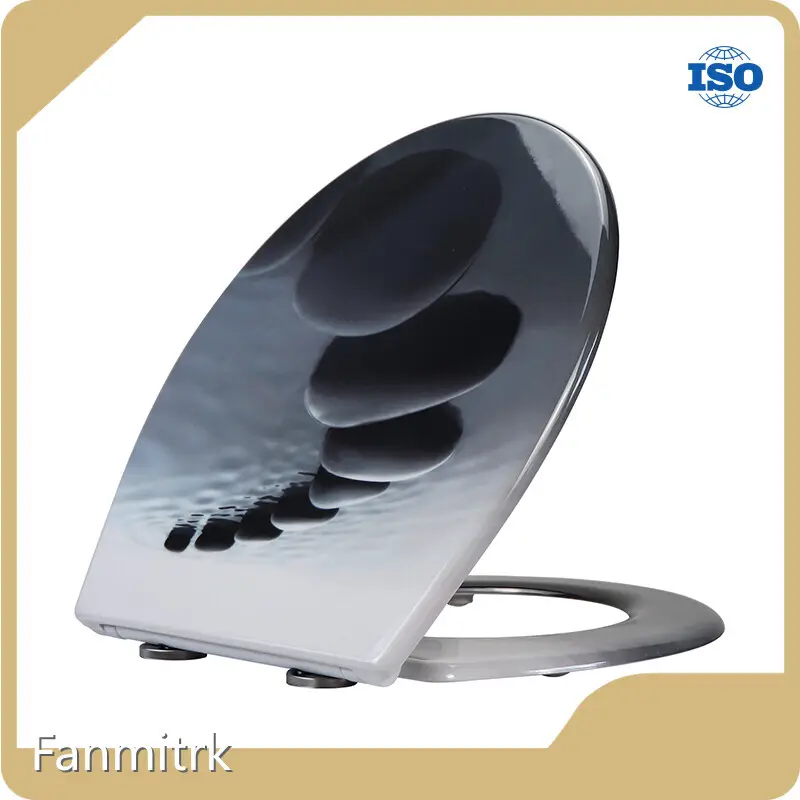 Grey Patterned Toilet Seat - - Fanmitrk 1