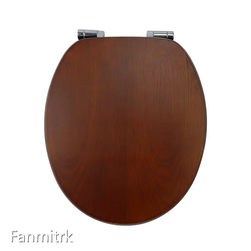 Solid Wood Toilet Seat Brass Hinges by Fanmitrk 1