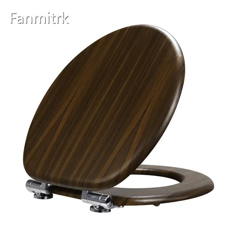 Sedile WC Fanmitrk in MDF con elegante finitura palissandro nero e cerniere a chiusura ammortizzata1 1