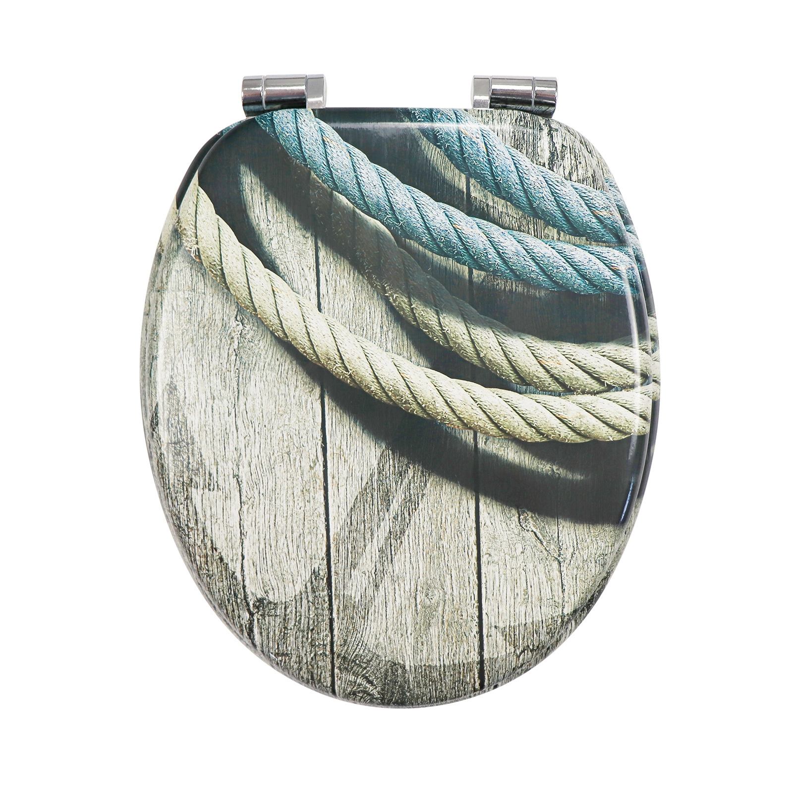 Retro pattern wooden toilet seat