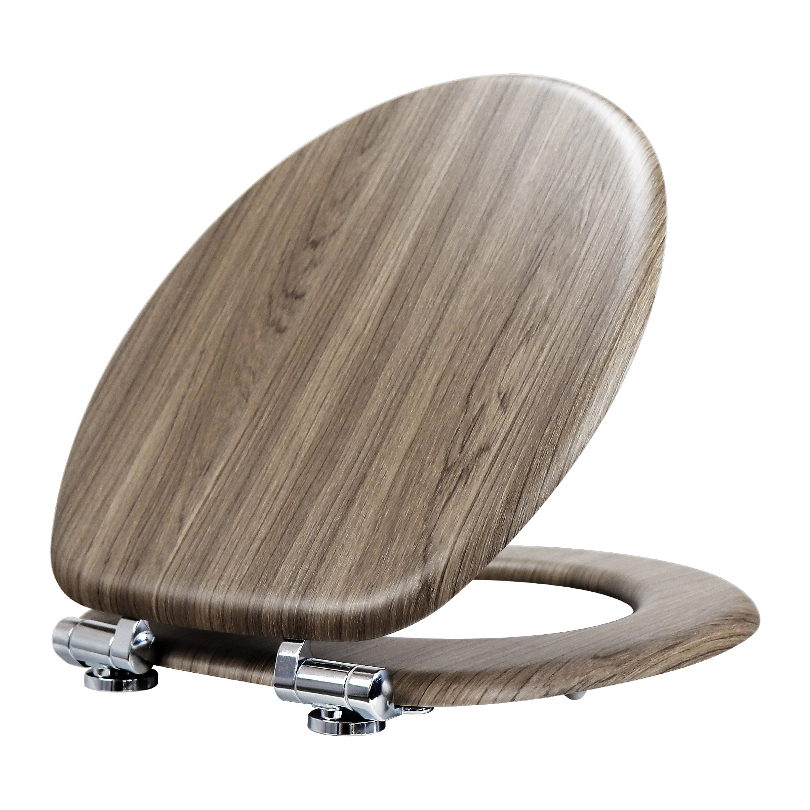 Fanmitrk Teak Finish Soft-Close Toilet Seat E122-3 1