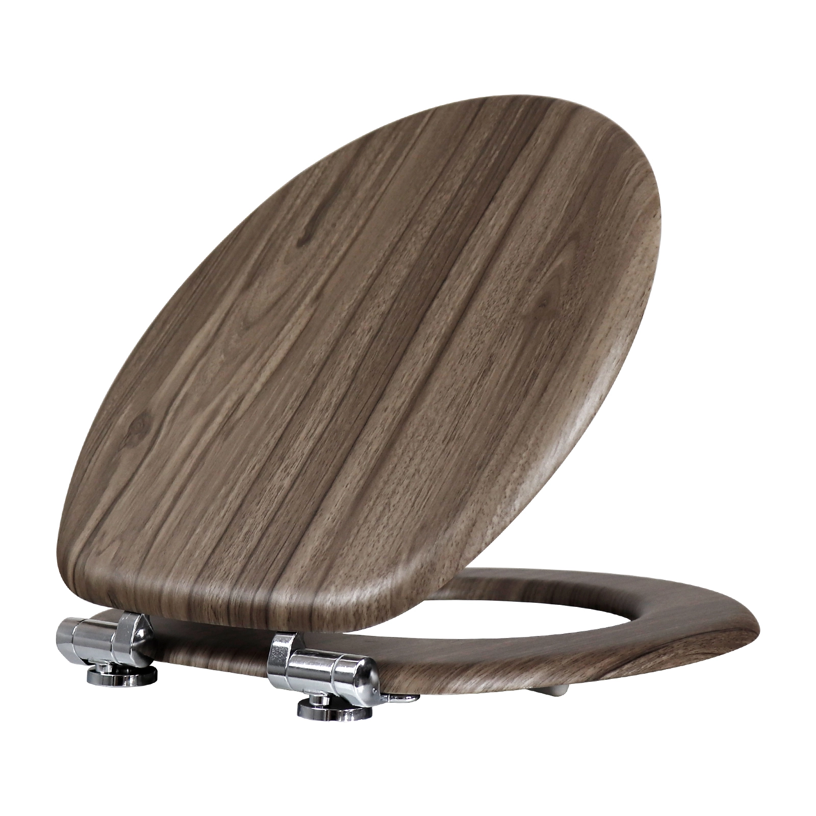 Gray oak toilet seat