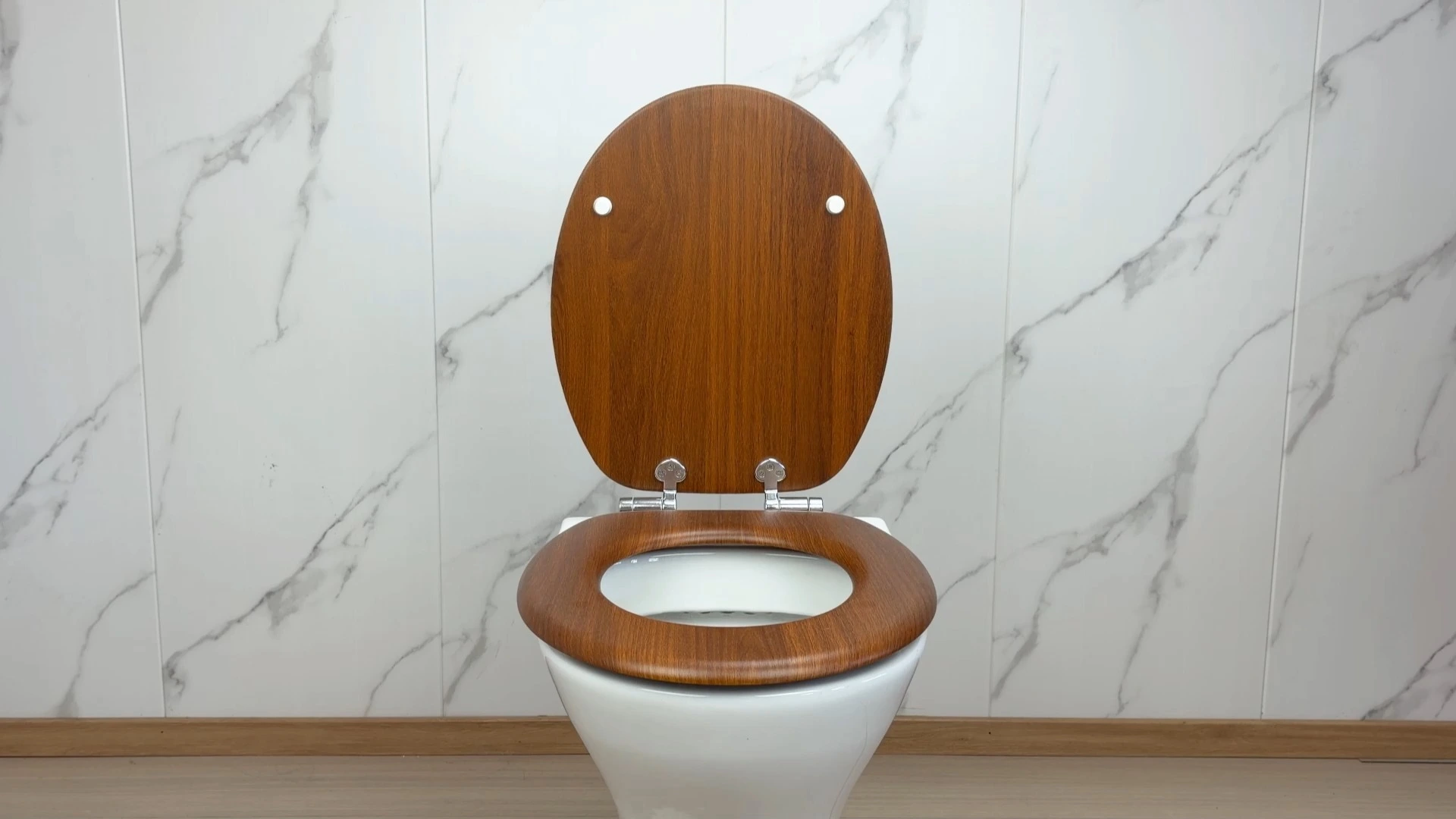 Fanmitrk Walnut Finish Soft-Close Toilet Seat 7406 1