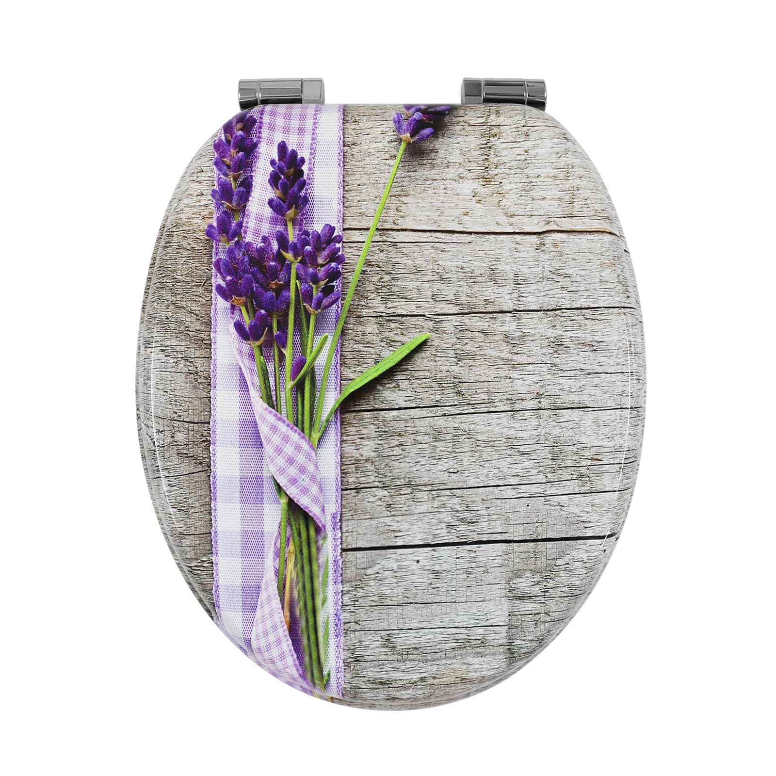 Abattant de toilettes en bois MDF Fanmitrk MDFDJ2503 - Motif lavande 1