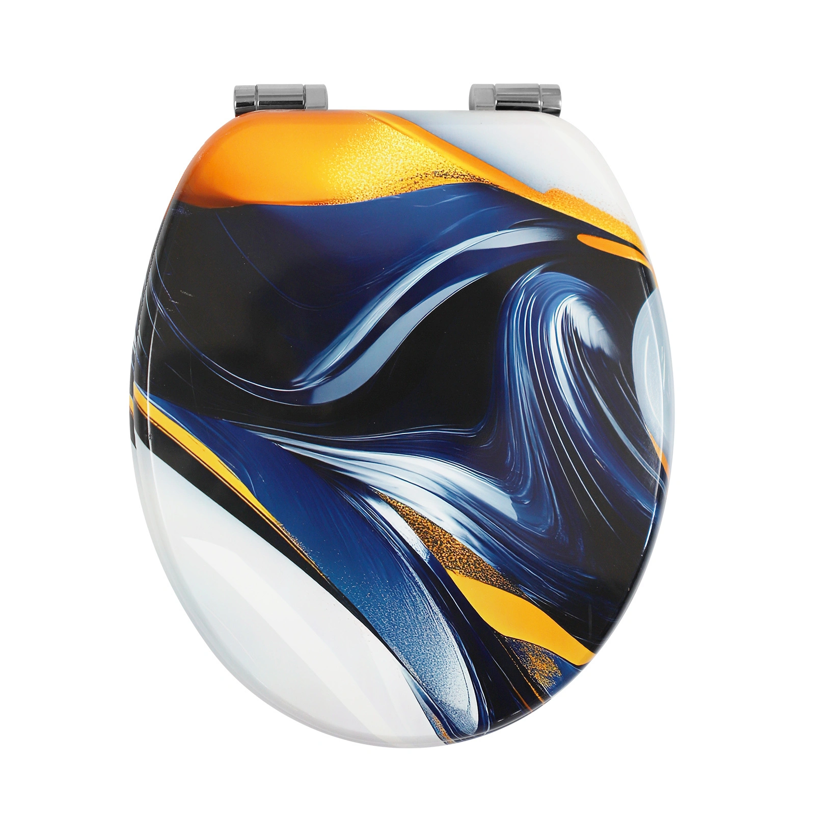 Assento sanitário em MDF preto amarelo