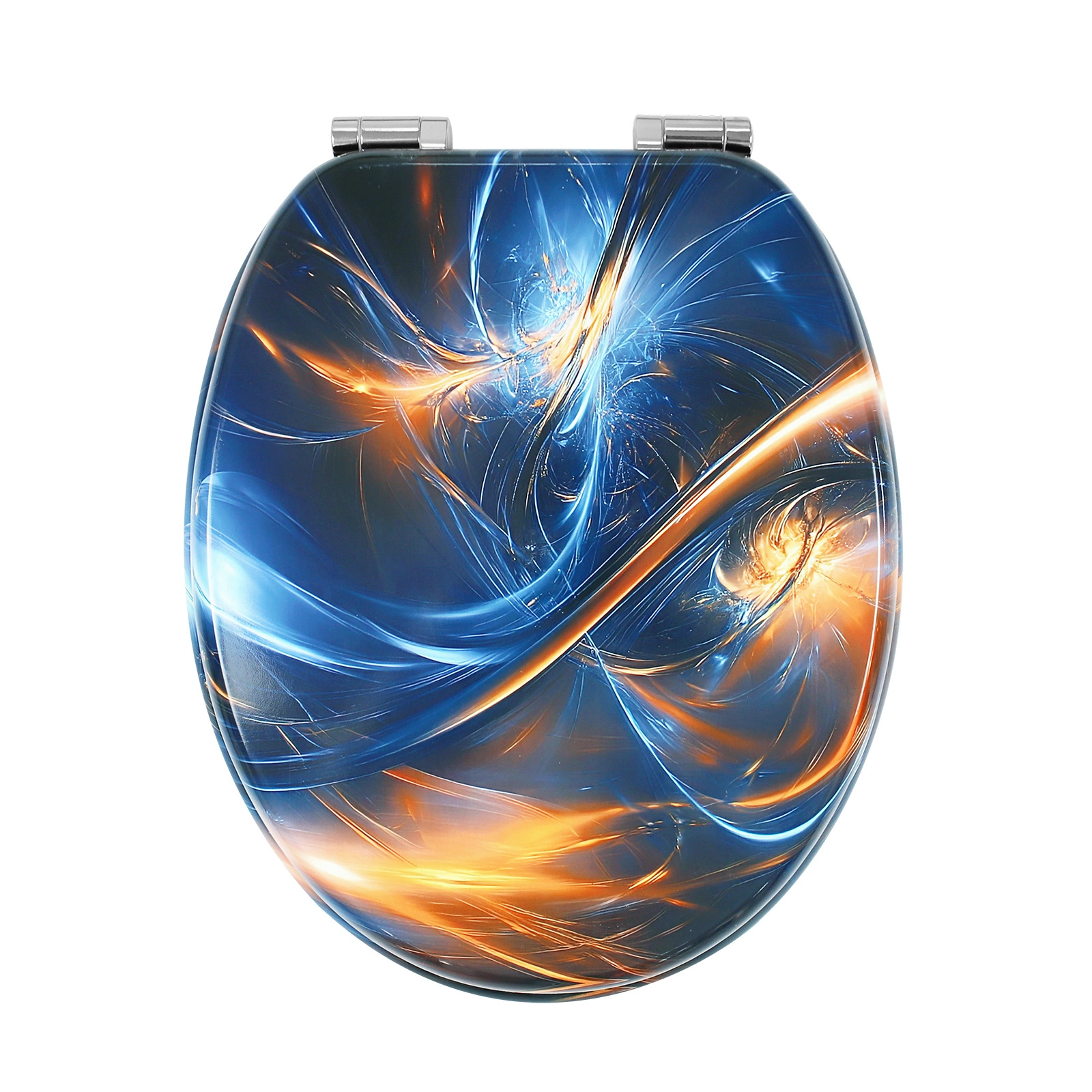 Siège de toilette en MDF bleu doré