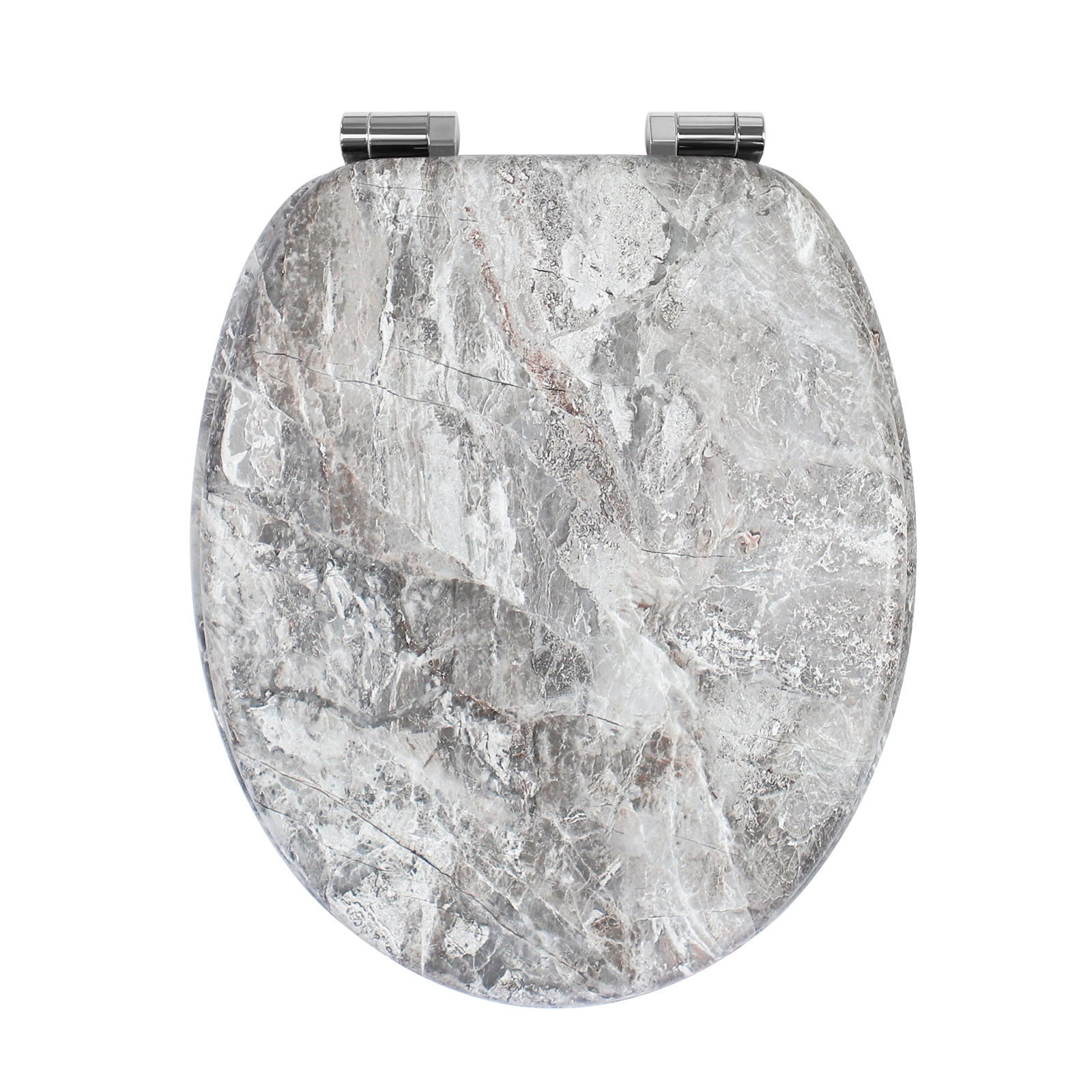 Marble silver-white toilet seat