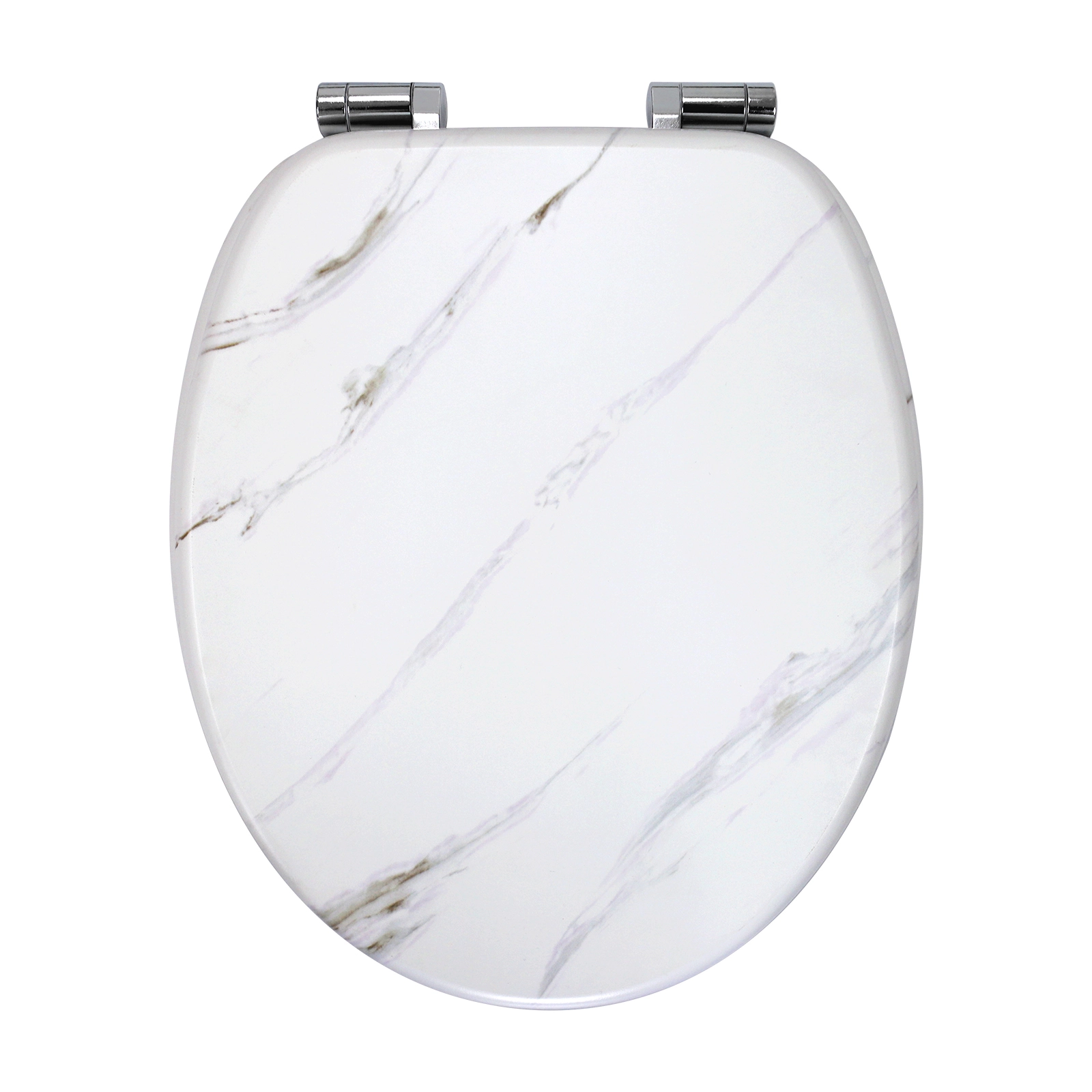 Marble white black toilet seat