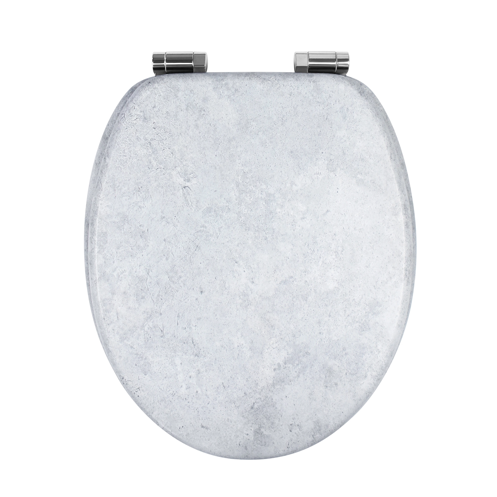 Light gray marble-patterned toilet seat