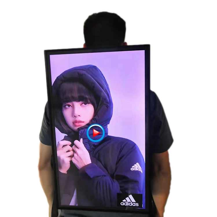 Publicidad y promoción portátiles, uso, mochila, cartelera, pantalla LCD, máquina de publicidad de vídeo de alta resolución 1