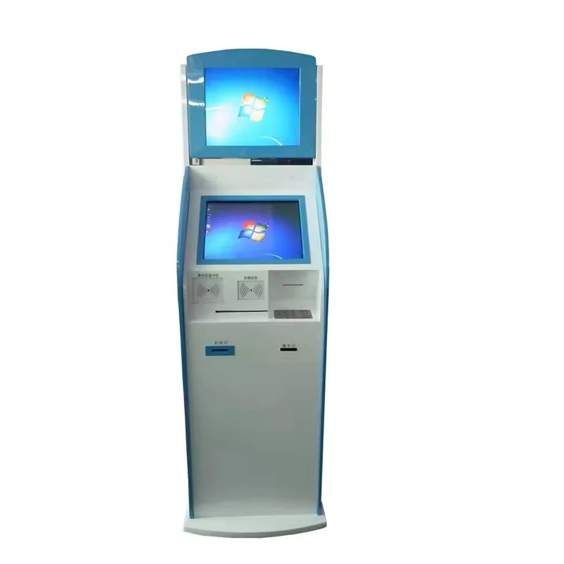 Libre-service d'écran tactile d'affichage à cristaux liquides de double écran LX2031, kiosque de paiement d'hôtel d'hôpital de banque avec l'imprimante A4 1