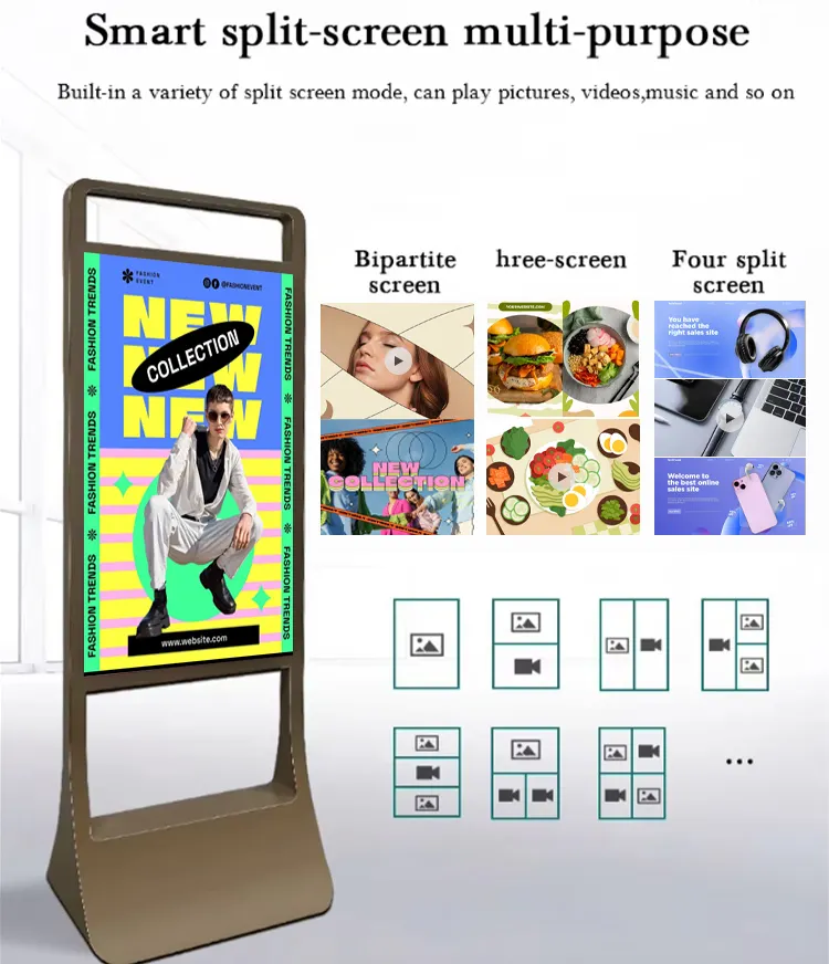 Touchscreen Smart Board Floor Standing Display Signal - - LUXURING 11