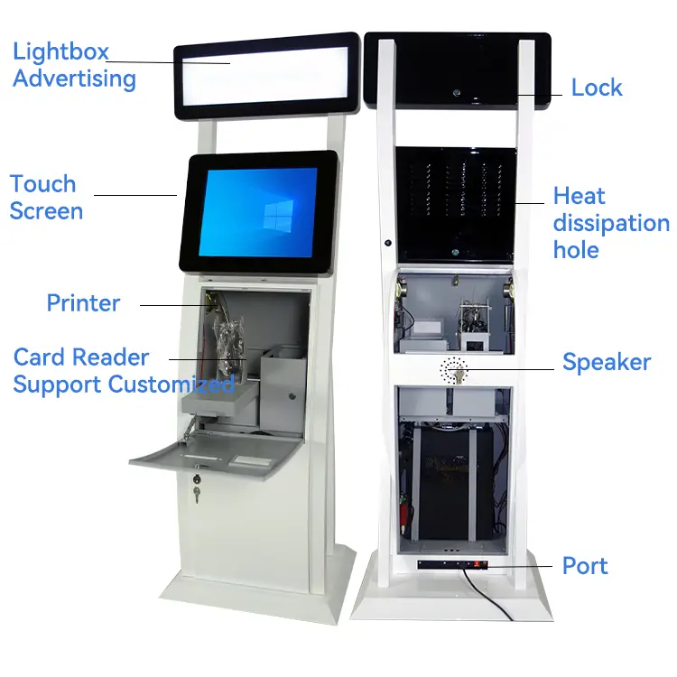 Interactive Digital Kiosk Touch Screen Bill Coin Payment ATM Ordering Kiosk Wholesale - LUXURING 8