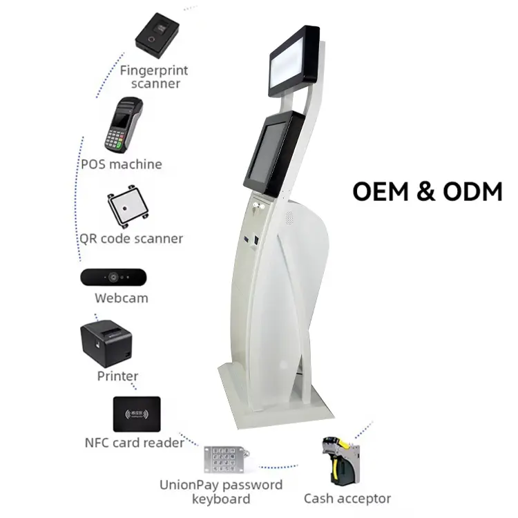Interactive Digital Kiosk Touch Screen Bill Coin Payment ATM Ordering Kiosk Wholesale - LUXURING 4