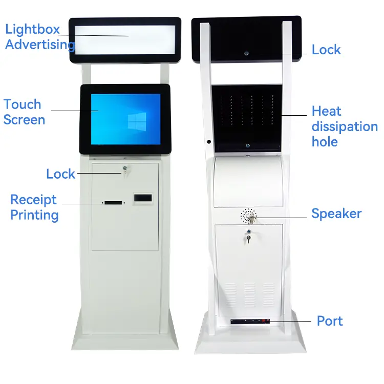 Interactive Digital Kiosk Touch Screen Bill Coin Payment ATM Ordering Kiosk Wholesale - LUXURING 2
