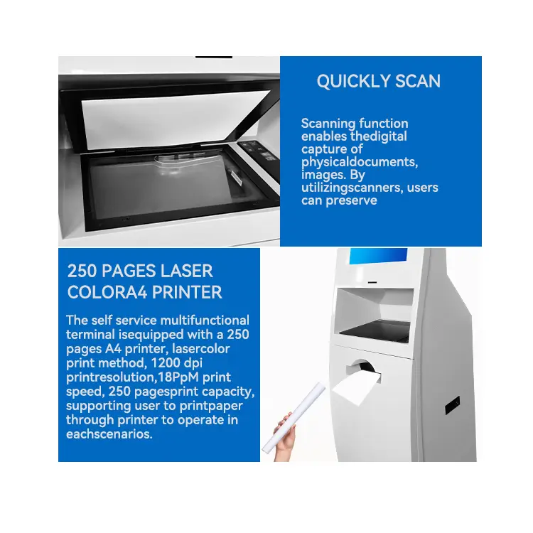 Self Service Kiosk Manufacturer Photo Booth A4 Printing Document Printer Kiosk by LUXURING 2