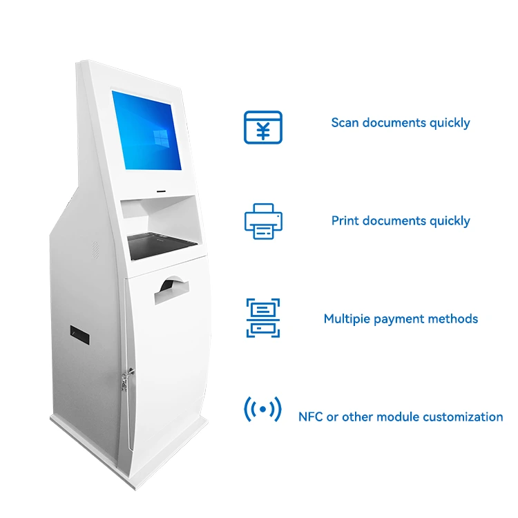 Fabricant de kiosque OEM ODM, numérisation/copie et impression de documents à écran tactile, kiosque en libre-service pour le secteur bancaire/médical 1